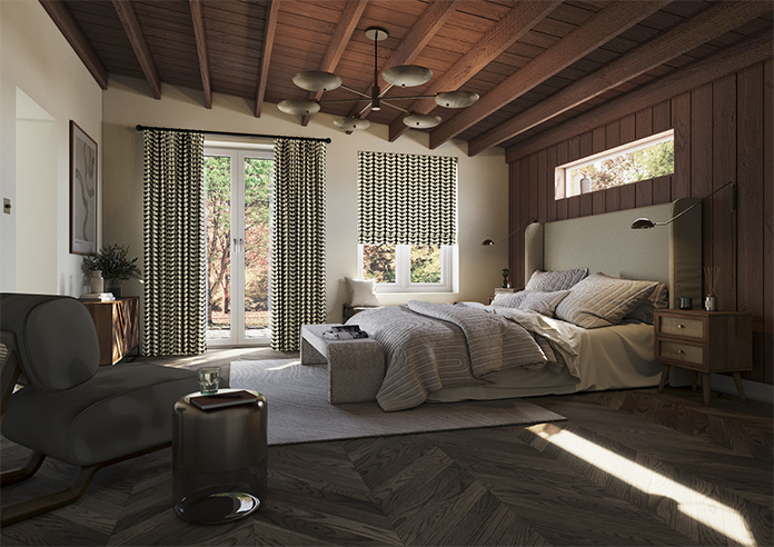 Orla Kiely Solid Stem, Black - Twist&Fit Roman Blind - Image 7